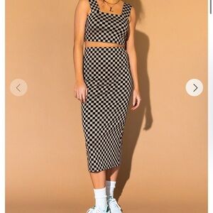 Dressed in LALA Black and White Midi Pencil Dress Set